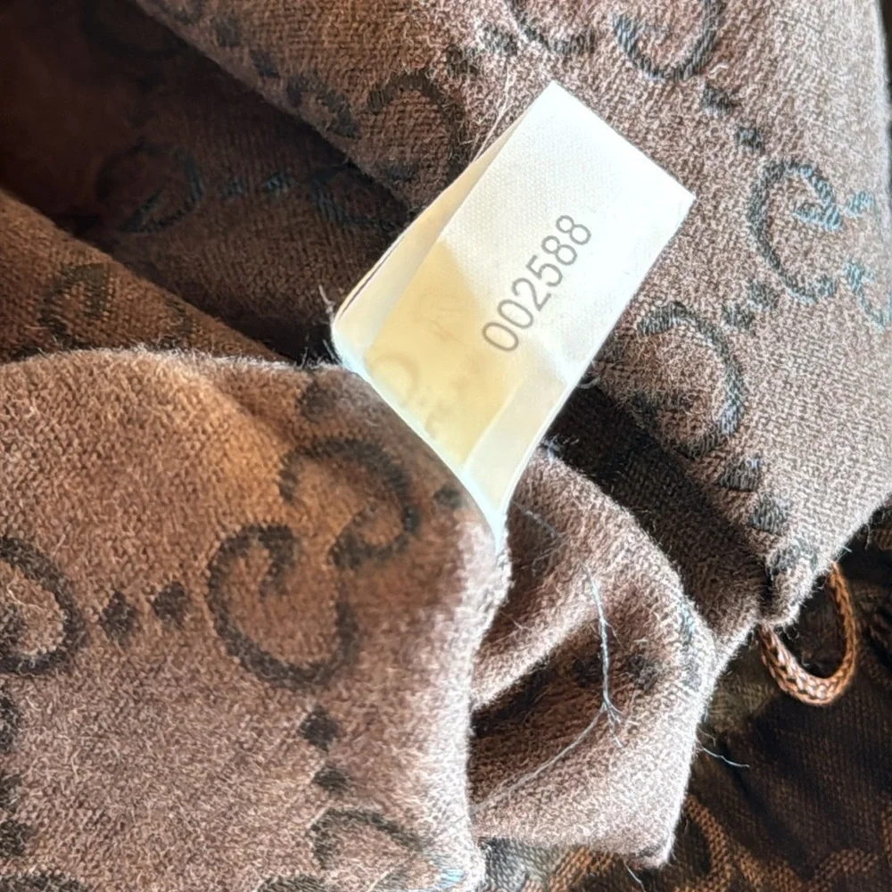 Gucci GG Logo Brown Satin Dust Bag or Purse Insert Bag, 💯 Authentic